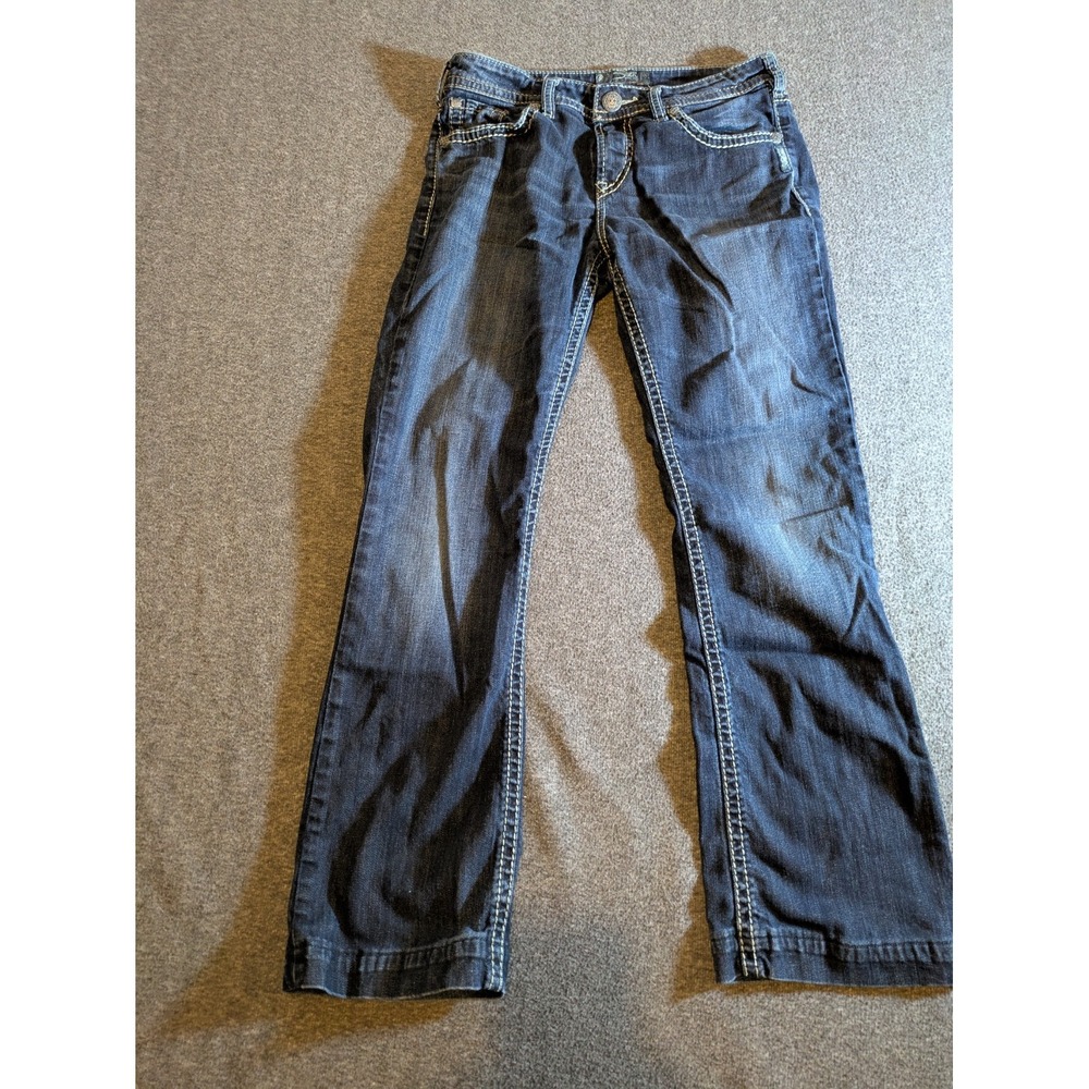 Silver Jeans Womens 30 Natsuki Western Thick Stitck Crop Pants